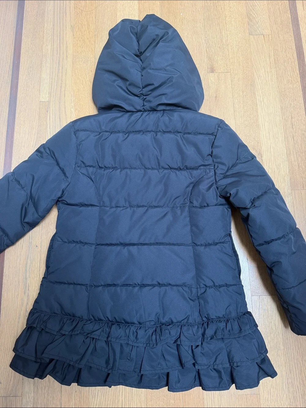 Gymboree Black Ruffle Hem Puffer Jacket